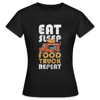 Foodtruck Event Speisen Imbisswagen - Frauen T-Shirt - Schwarz - Vorne - AI Model Female 172 dark (172cm)