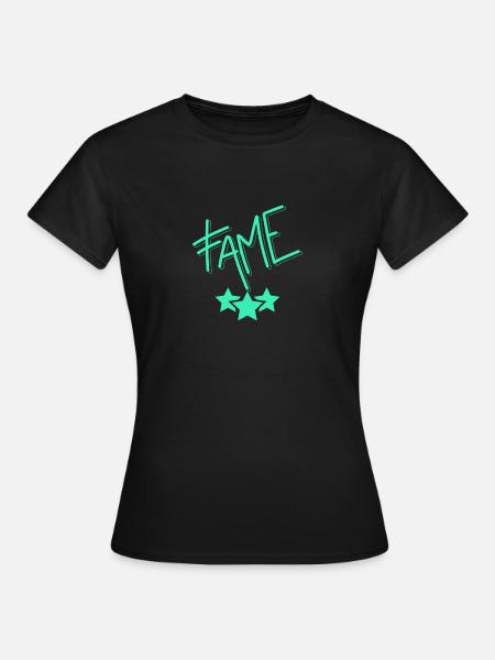 Neon Ruhm / Fame - Frauen T-Shirt - Schwarz