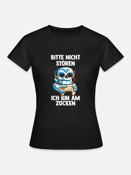 Gaming Skelett - Computer Videospiele Streaming - Frauen T-Shirt - Schwarz