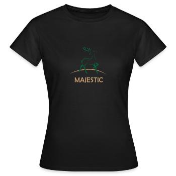 fauve fauve cerf majestueux renne rennes - T-shirt Femme - noir - Devant - AI Model Female 172 dark (172cm)