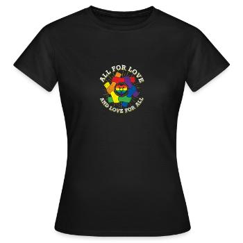 L'amour pour tous - T-shirt Femme - noir - Devant - AI Model Female 172 dark (172cm)