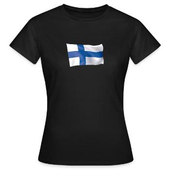 Drapeau de la Finlande - T-shirt Femme - noir - Devant - AI Model Female 172 dark (172cm)