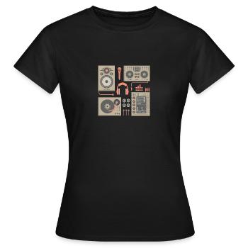 Ensemble tournant pour DJ - T-shirt Femme - noir - Devant - AI Model Female 172 dark (172cm)