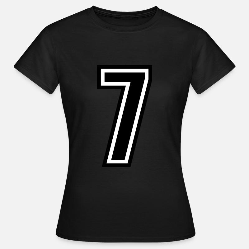 7 - Numero 7 - Maglia numero bicolore cambio colore - Maglietta da donna - nero