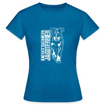 ALLEMAND HUNTING TERRIER Chiens Portrait Chiens de chasse - T-shirt Femme - bleu saphir antique chiné - Devant - AI Model Female 172 dark (172cm)