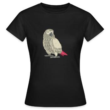 Grey parrot - Women's T-Shirt - black - Front - AI Model Female 172 dark (172cm)