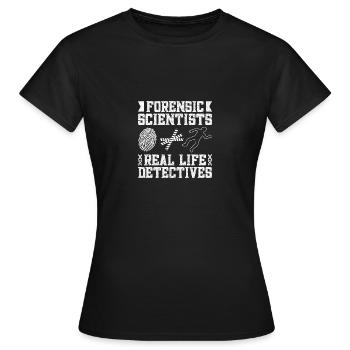 Analyste médico-légal Détectives de la vie réelle Escouade Crime - T-shirt Femme - noir - Devant - AI Model Female 172 dark (172cm)