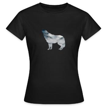 Wolf silhouette - Women's T-Shirt - black - Front - AI Model Female 172 dark (172cm)