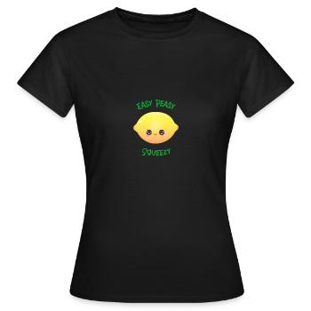 t shirt easy peasy lemon squeezy gift humor meme - T-shirt Femme - noir - Devant - AI Model Female 172 dark (172cm)