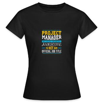 Chef de projet - T-shirt Femme - noir - Devant - AI Model Female 172 dark (172cm)