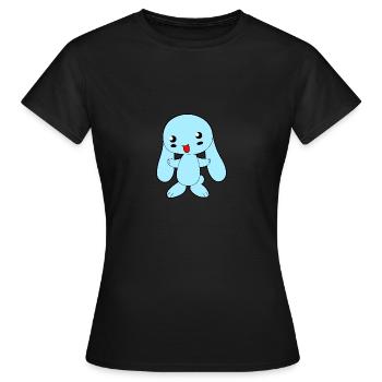 Lapin à oreilles souples bleu clair - T-shirt Femme - noir - Devant - AI Model Female 172 dark (172cm)