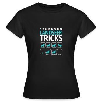 Hartnäckige Landseer-Tricks - Frauen T-Shirt - Schwarz - Vorne - AI Model Female 172 dark (172cm)