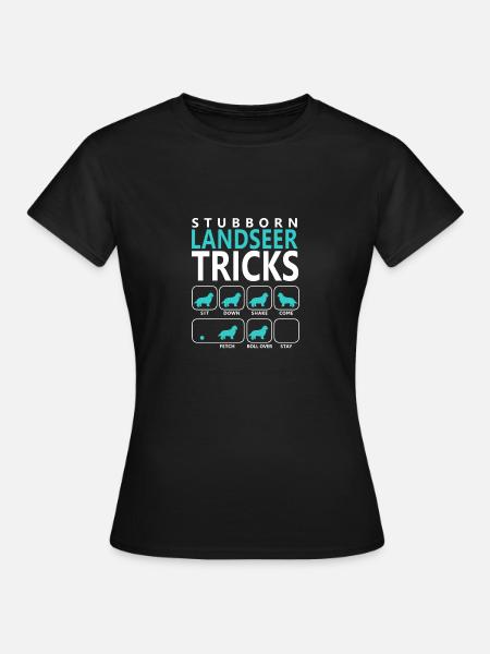 Hartnäckige Landseer-Tricks - Frauen T-Shirt - Schwarz