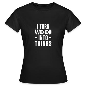I TURN WOOD - Frauen T-Shirt - Schwarz - Vorne - AI Model Female 172 dark (172cm)