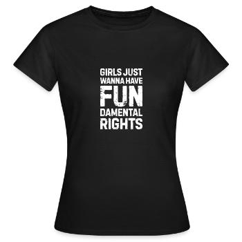 Les filles ont des droits fondamentaux féministe - T-shirt Femme - noir - Devant - AI Model Female 172 dark (172cm)
