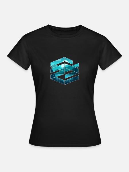 Grafik Design Landschaft - Frauen T-Shirt - Schwarz