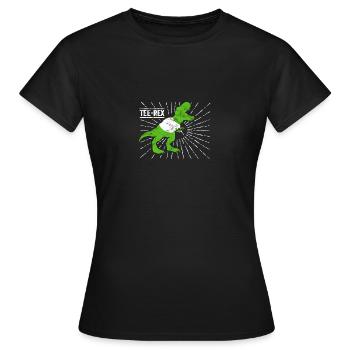 T-shirt drôle de dinosaure T-Rex dinosaure Dino - T-shirt Femme - noir - Devant - AI Model Female 172 dark (172cm)