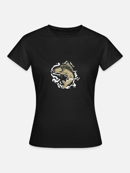 Karpfen Angeln - Frauen T-Shirt - Schwarz