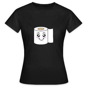 Kawaii toilet paper - Women's T-Shirt - black - Front - AI Model Female 172 dark (172cm)