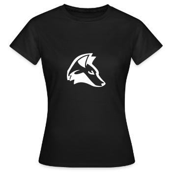 Fuchskopf, Weiße Silhouette Design, Tierdesign - Frauen T-Shirt - Schwarz - Vorne - AI Model Female 172 dark (172cm)