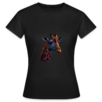 SCHÖNE GIRAFFE - SAVANNE - Frauen T-Shirt - Schwarz - Vorne - AI Model Female 172 dark (172cm)