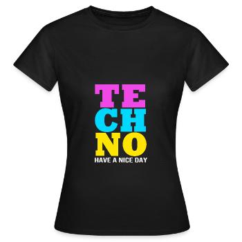 Rave Raver Techno music Techno bass Mixer - Women's T-Shirt - black - Front - AI Model Female 172 dark (172cm)