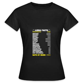 Sternzeichen Waage - Frauen T-Shirt - Schwarz - Vorne - AI Model Female 172 dark (172cm)