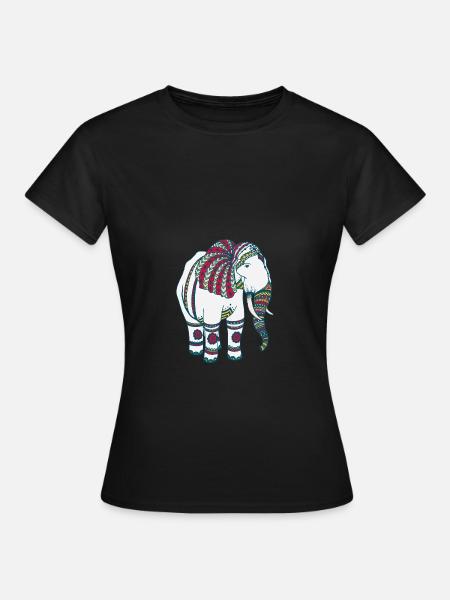 Farbenfroher Elefant - Frauen T-Shirt - Schwarz