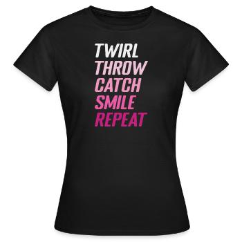 Bâton Twirling Staff Jonglage Gymnastik mit Stab - Frauen T-Shirt - Schwarz - Vorne - AI Model Female 172 dark (172cm)
