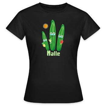 gurken familie,gurken,gurke,malle,trio - Frauen T-Shirt - Schwarz - Vorne - AI Model Female 172 dark (172cm)