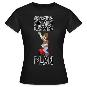 Am Existenzminimum und Pleite - Frauen T-Shirt - Schwarz - Vorne - AI Model Female 172 dark (172cm)
