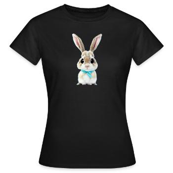 Lapin avec boucle - T-shirt Femme - noir - Devant - AI Model Female 172 dark (172cm)