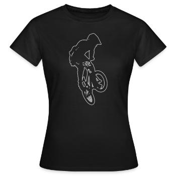 dames vélo bmx jeunes hommes bmx vélo bmx - T-shirt Femme - noir - Devant - AI Model Female 172 dark (172cm)