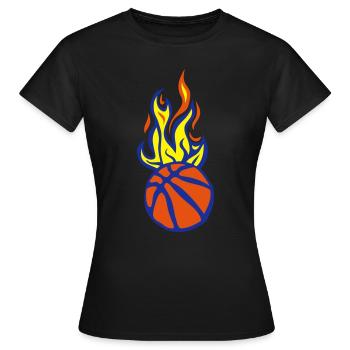 Flamme Flamme Basketballball - Frauen T-Shirt - Schwarz - Vorne - AI Model Female 172 dark (172cm)
