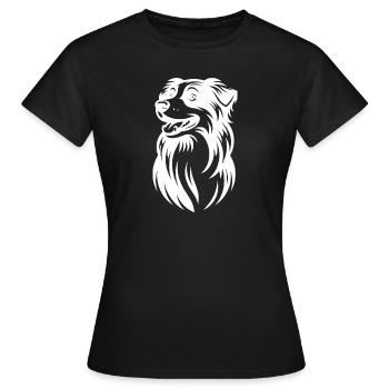 Berger australien Portrait de chien flou - T-shirt Femme - noir - Devant - AI Model Female 172 dark (172cm)