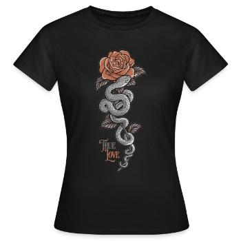 True Love - Women's T-Shirt - black - Front - AI Model Female 172 dark (172cm)