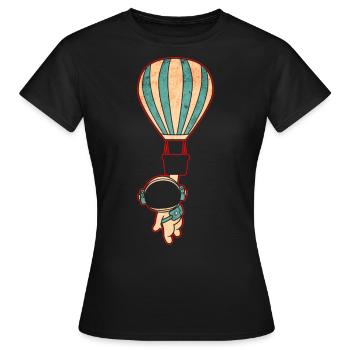 Astronaut Raumfahrt - Frauen T-Shirt - Schwarz - Vorne - AI Model Female 172 dark (172cm)