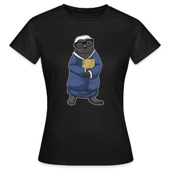 Dachs Sekretärin Ordner Büro - Frauen T-Shirt - Schwarz - Vorne - AI Model Female 172 dark (172cm)