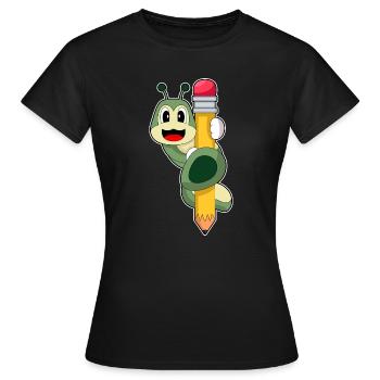 École de crayons Caterpillar Pupil - T-shirt Femme - noir - Devant - AI Model Female 172 dark (172cm)