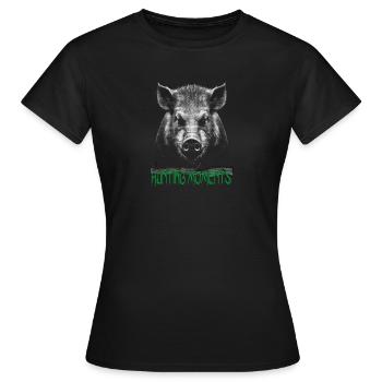 Eber - Wildschwein - Hunting - Jagd - Frauen T-Shirt - Schwarz - Vorne - AI Model Female 172 dark (172cm)
