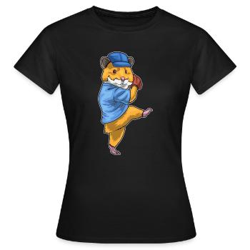 Hamster Baseball Gant de Baseball - T-shirt Femme - noir - Devant - AI Model Female 172 dark (172cm)
