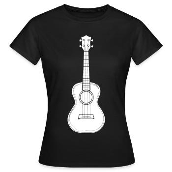 Ukulele Instrument Zeichnung - Frauen T-Shirt - Schwarz - Vorne - AI Model Female 172 dark (172cm)