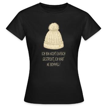 J’ai un pompon – Winter Humor Hat - T-shirt Femme - noir - Devant - AI Model Female 172 dark (172cm)