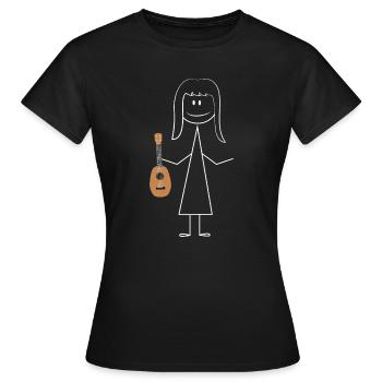 Ukulélé hawaïen ukulélé Ukulélé Girl - T-shirt Femme - noir - Devant - AI Model Female 172 dark (172cm)