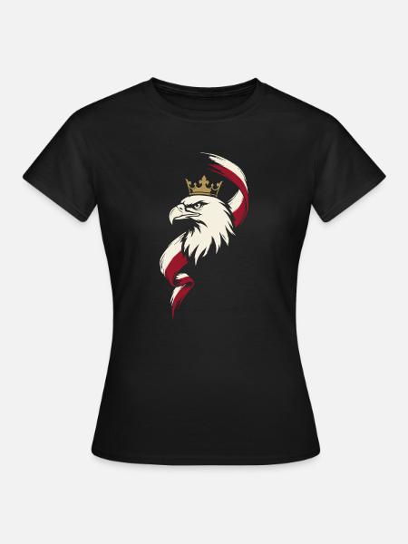 Polnische Adlerkrone - Frauen T-Shirt - Schwarz