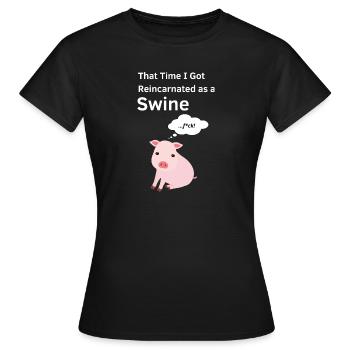Cette fois où je me suis réincarné en porc - T-shirt Femme - noir - Devant - AI Model Female 172 dark (172cm)