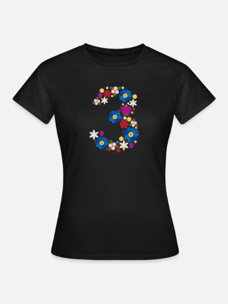 Flowers 3 - Frauen T-Shirt - Schwarz