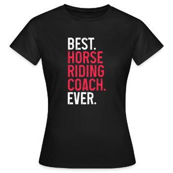 horse riding design for a horse riding fans - Women's T-Shirt - black - Front - AI Model Female 172 dark (172cm)