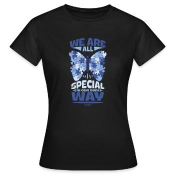Autismus - Wir sind alle besonders - Frauen T-Shirt - Schwarz - Vorne - AI Model Female 172 dark (172cm)