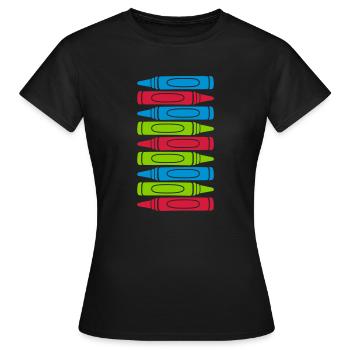 Beaucoup de crayons de cire cool design - T-shirt Femme - noir - Devant - AI Model Female 172 dark (172cm)